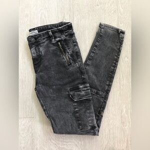 Zara Acid Washed Skinny Cargo Jeans